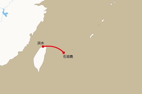海底電線ルート地図：石垣島―淡水
