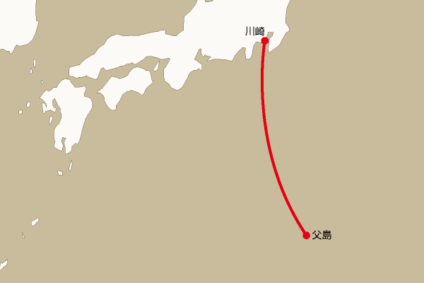 海底電線ルート地図：川崎―父島