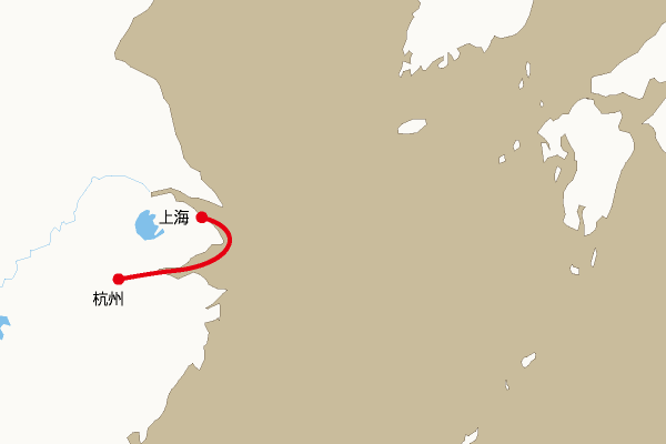 航路地図：上海―杭州