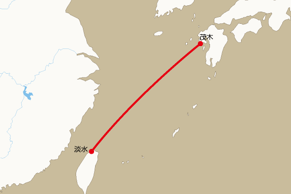 海底電線ルート地図：茂木―淡水