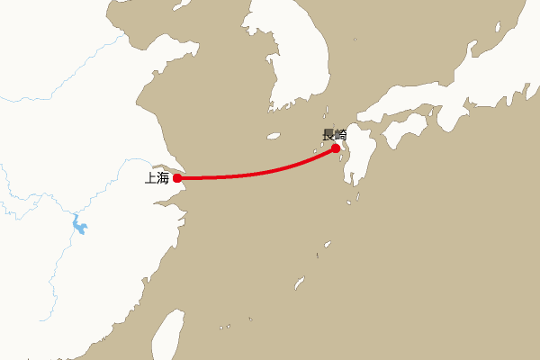 航路地図：上海―長崎