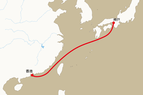 航路地図：神戸―香港