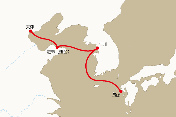 航路地図：長崎―天津