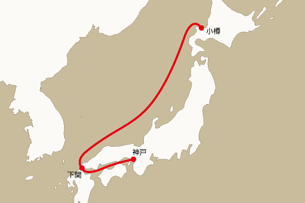 航路地図：神戸―小樽