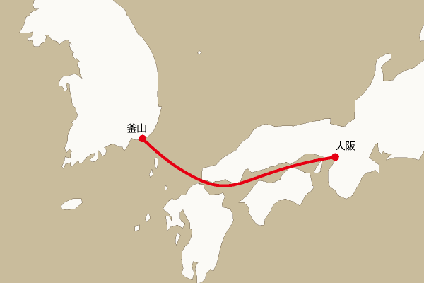 航路地図：大阪―釜山