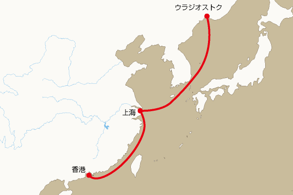 航路地図：香港―ウラジオストク