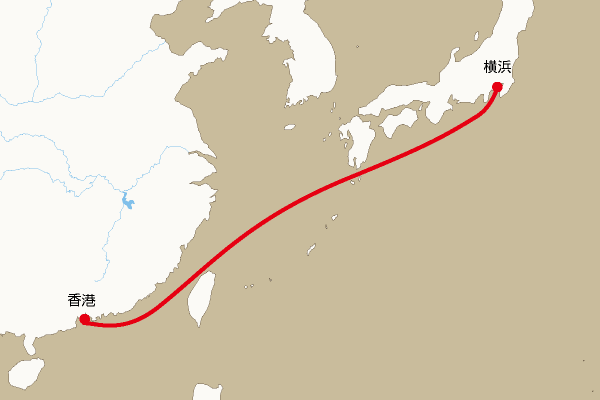 航路地図：横浜―香港