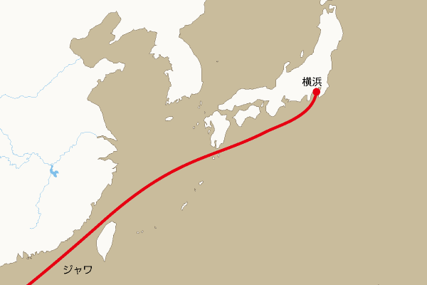 航路地図：ジャワ―日本