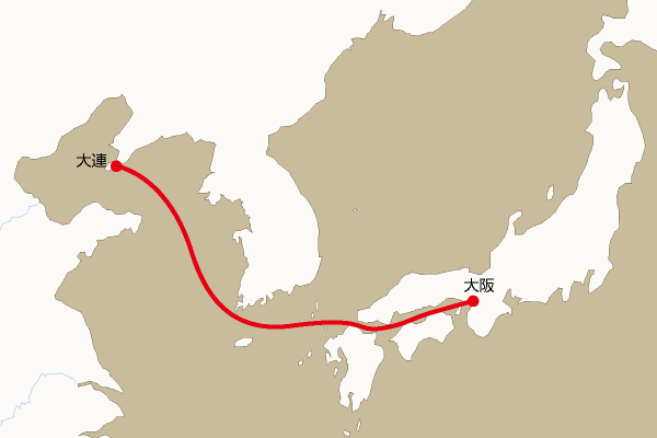 航路地図：大阪―大連