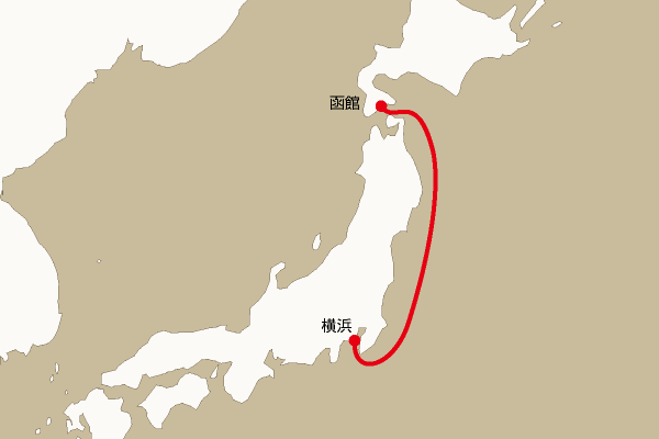 航路地図：横浜―函館