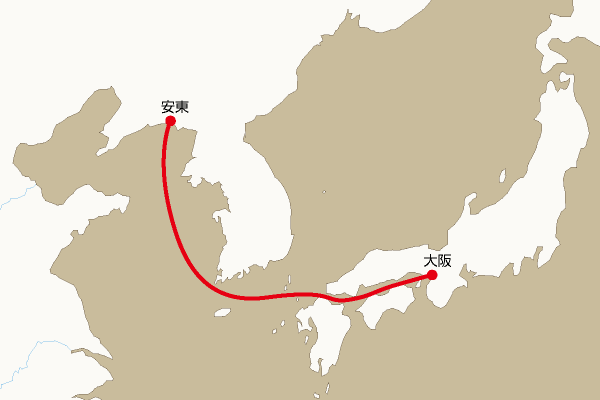 航路地図：大阪―安東