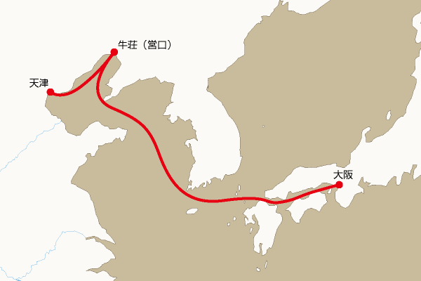 航路地図：大阪―天津