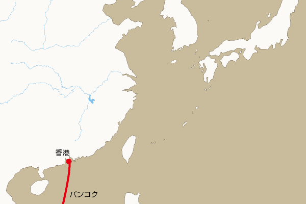 航路地図：香港―バンコク