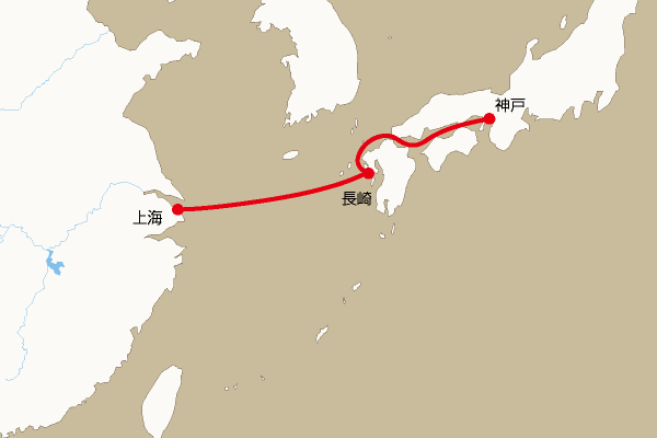 航路地図：上海―神戸