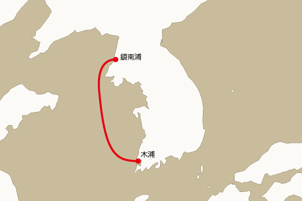 航路地図：木浦―鎮南浦