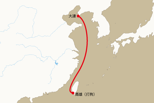 航路地図：高雄（打狗）―大連