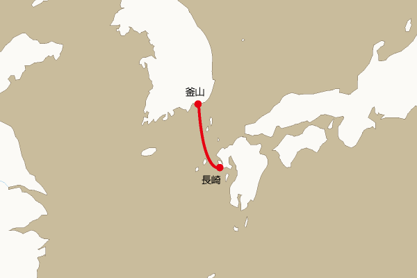 航路地図：長崎―釜山