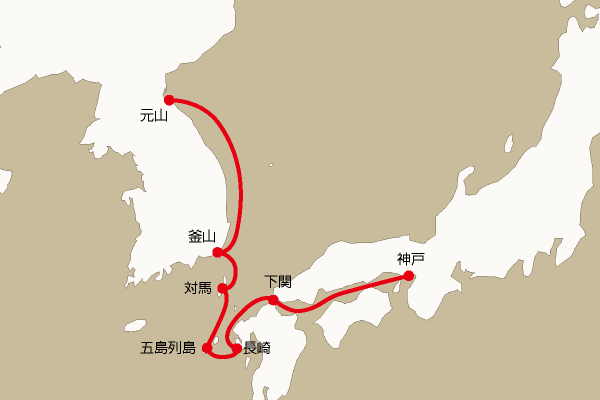 航路地図：神戸―元山