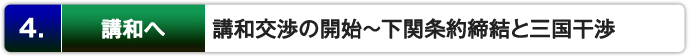 ４． 講和へ ：講和交渉の開始～下関条約締結と三国干渉