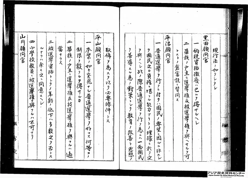 「取締についての平沼騏一郎の発言」（該当箇所は15コマ）